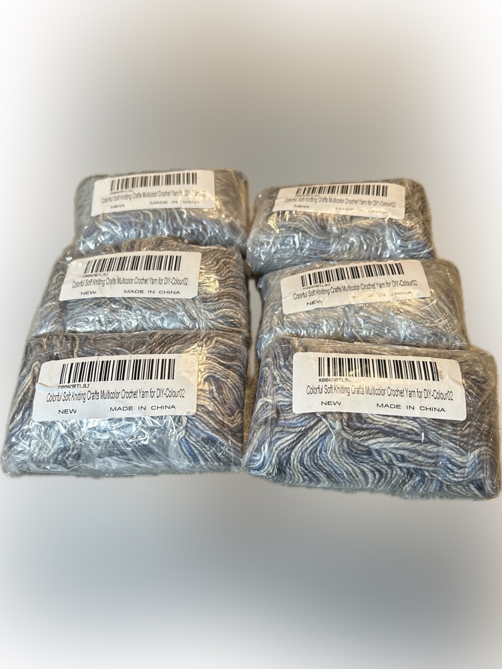 Multi-Pack Variegated Gray Crochet/Yarn Skeins Colour02